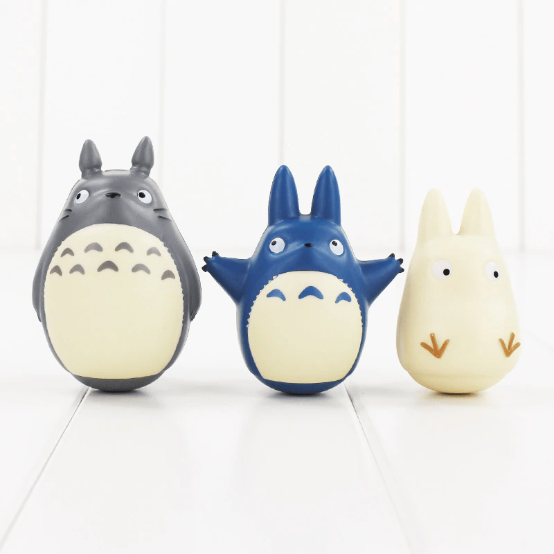 3PCS/Set Cartoon Totoros Roly-poly Large Figure Toys Studio Ghibli Miyazaki  Hayao Figurines Collection Models for Baby Kids Gift