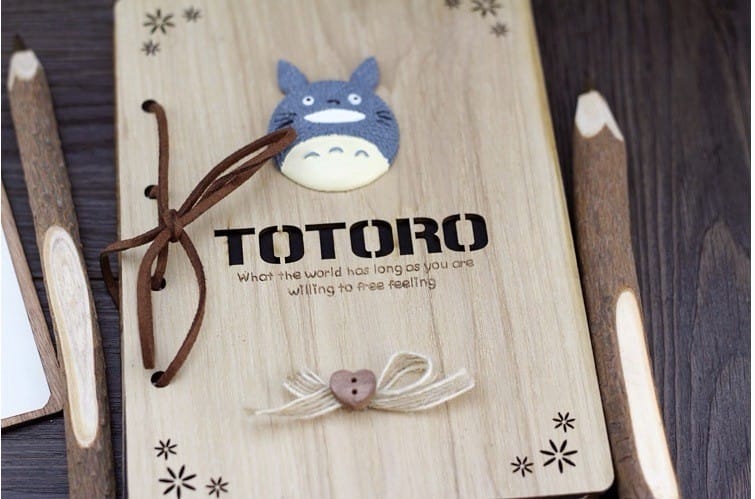 My Neighbor Totoro Vintage Wooden Notebook Ghibli Store ghibli.store