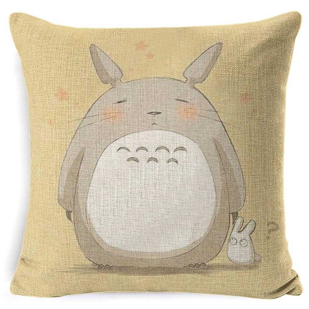 Colorful Totoro Printed Throw Pillow Cover Ghibli Store ghibli.store