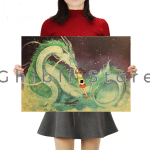 Spirited Away Chihiro and Haku Kraft Paper Poster Ghibli Store ghibli.store