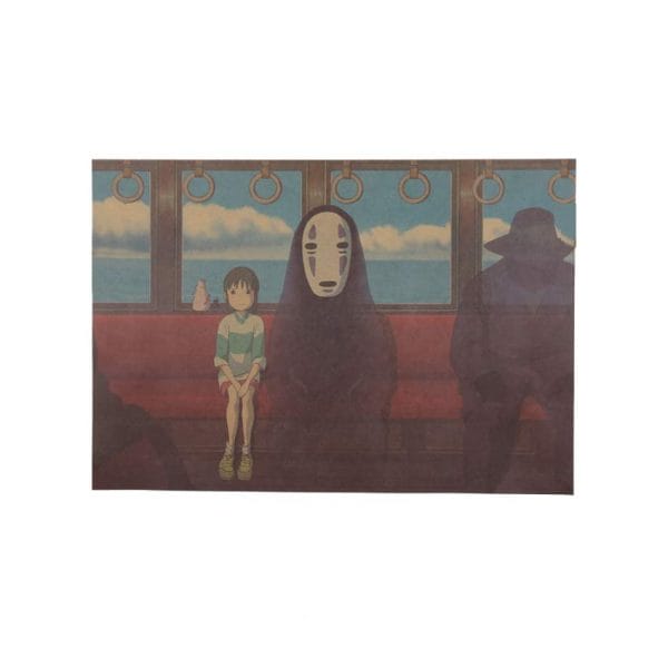 Spirited Away No Face and Chihiro Retro Poster Ghibli Store ghibli.store