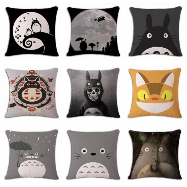 My Neighbor Totoro Linen Throw Pillow Cover Ghibli Store ghibli.store