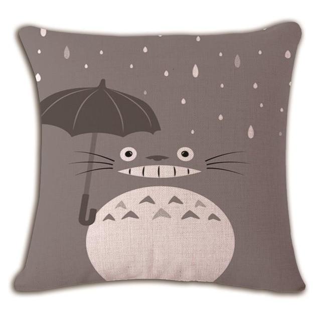 My Neighbor Totoro Linen Throw Pillow Cover Ghibli Store ghibli.store