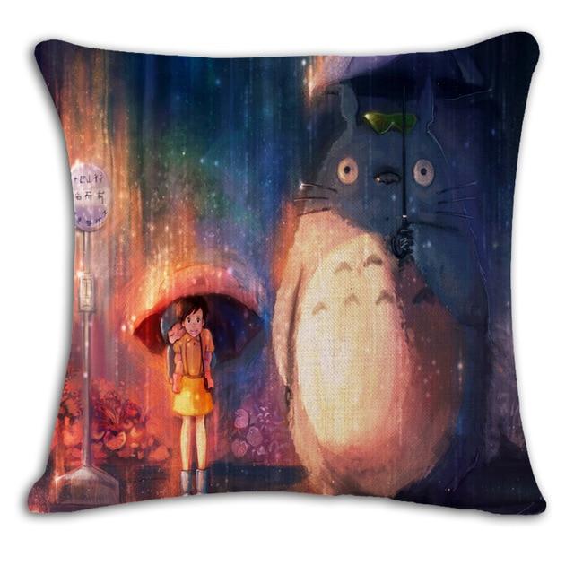 My Neighbor Totoro Linen Throw Pillow Cover Ghibli Store ghibli.store