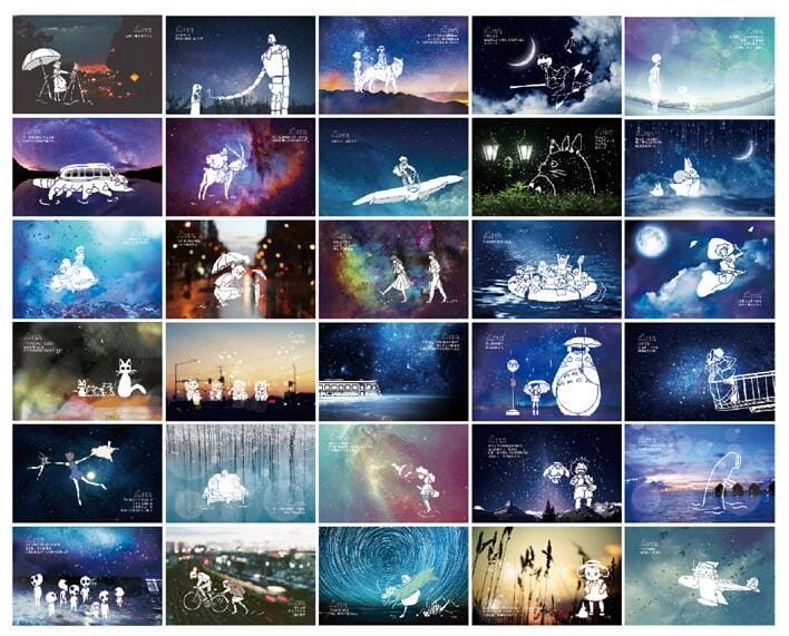 Ghibli Studio Luminous Postcard 30pcs/lot Ghibli Store ghibli.store