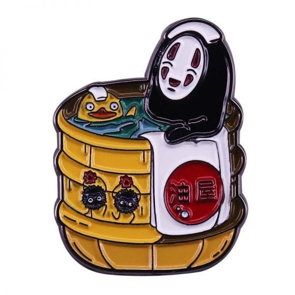 Spirited Away Kaonashi No face in Bathtub Badge Pins Ghibli Store ghibli.store