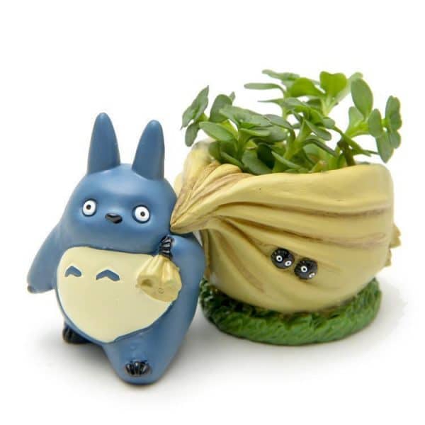 My Neighbor Totoro Blue with Flower Pot Figure Ghibli Store ghibli.store