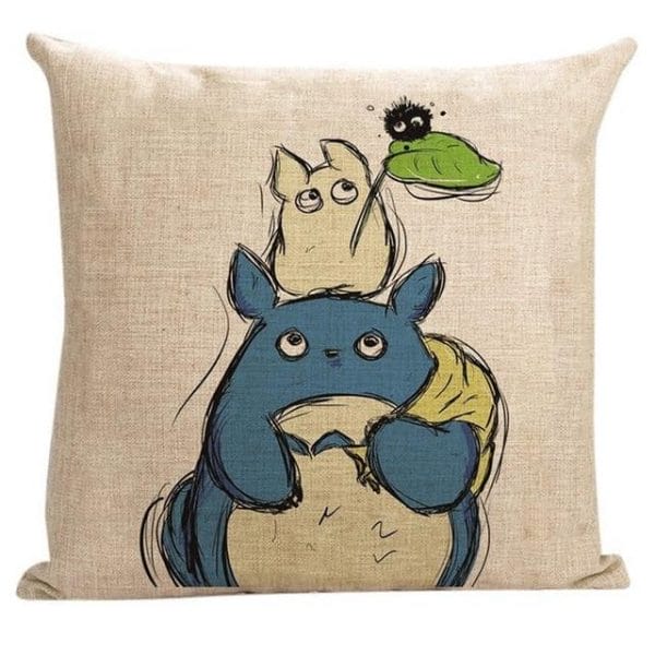 My Neighbor Totoro Ghibli Characters Linen Throw Pillow Cover Ghibli Store ghibli.store