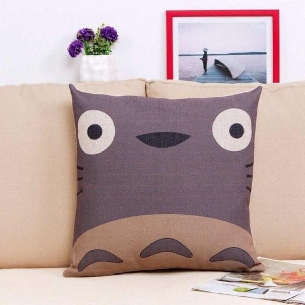 Colorful Totoro Printed Throw Pillow Cover Ghibli Store ghibli.store