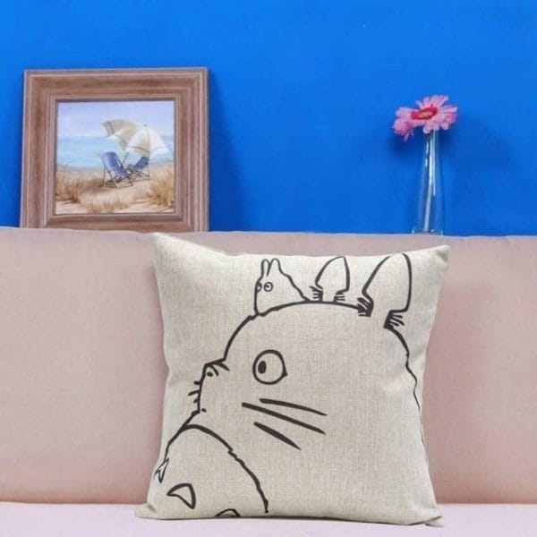 Colorful Totoro Printed Throw Pillow Cover Ghibli Store ghibli.store