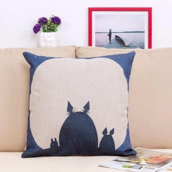 Colorful Totoro Printed Throw Pillow Cover Ghibli Store ghibli.store