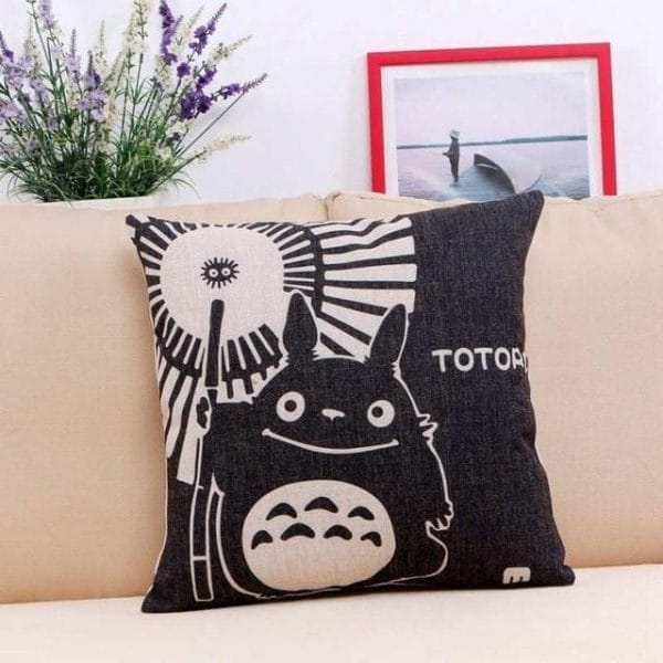 Colorful Totoro Printed Throw Pillow Cover Ghibli Store ghibli.store