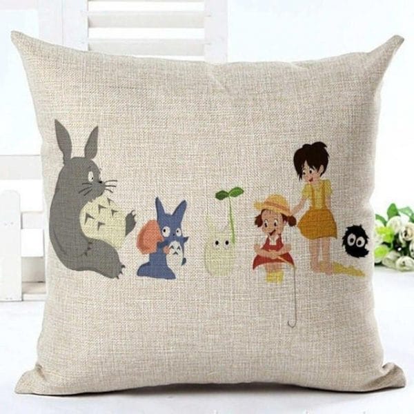 Colorful Totoro Printed Throw Pillow Cover Ghibli Store ghibli.store