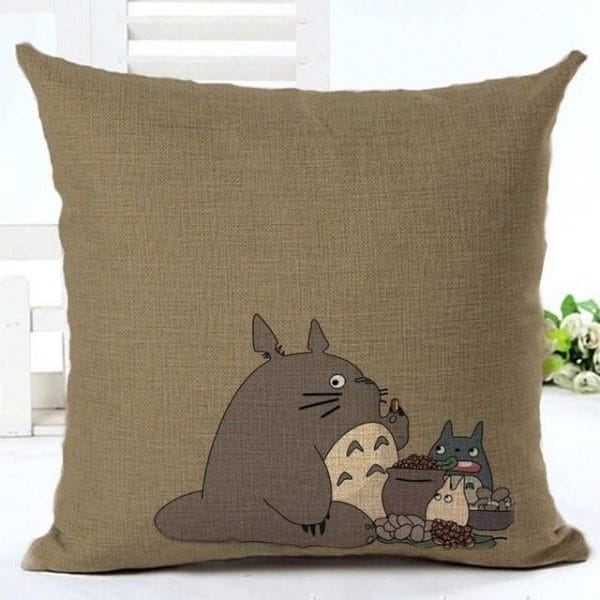 Colorful Totoro Printed Throw Pillow Cover Ghibli Store ghibli.store