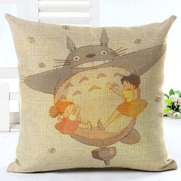 Colorful Totoro Printed Throw Pillow Cover Ghibli Store ghibli.store