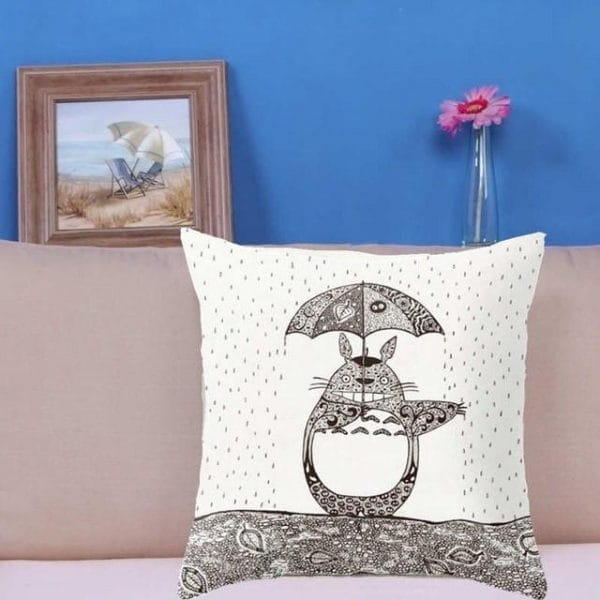 Colorful Totoro Printed Throw Pillow Cover Ghibli Store ghibli.store