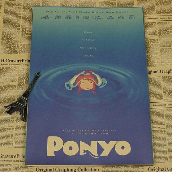 Ponyo Vintage kraft paper poster Ghibli Store ghibli.store