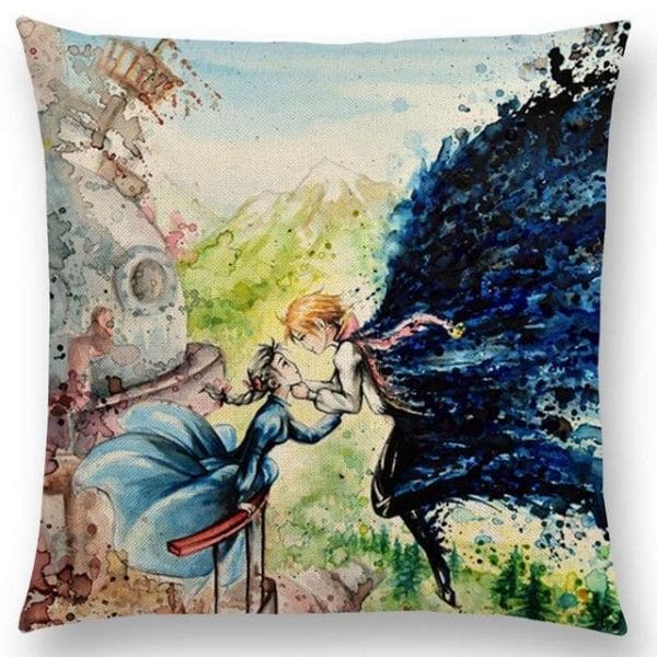 Studio Ghibli Watercolor Throw Pillow Cover Ghibli Store ghibli.store