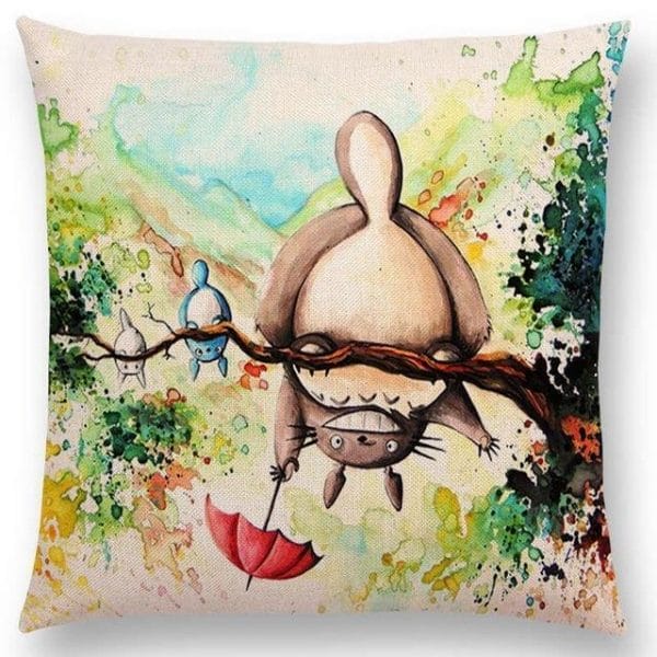 Studio Ghibli Watercolor Throw Pillow Cover Ghibli Store ghibli.store