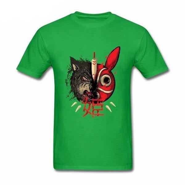 Princess Mononoke Mask & Wolf T shirts - ghibli.store
