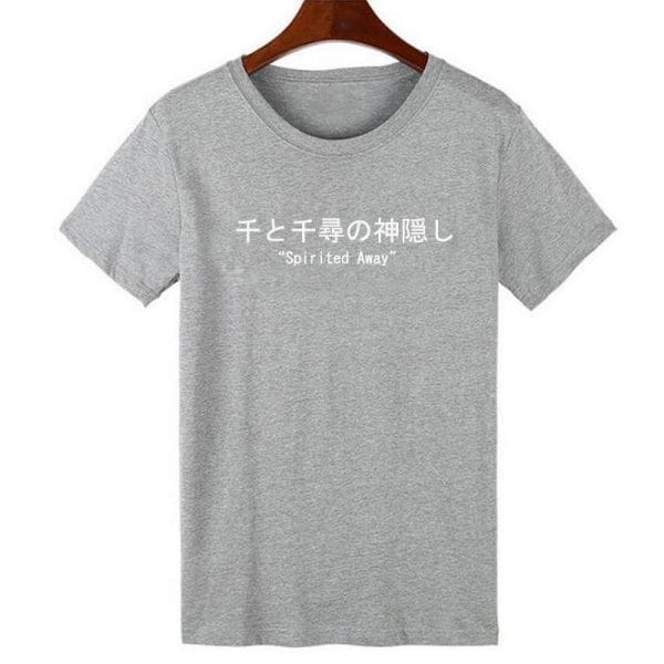 Spirited Away Japanese Letters Print Harajuku T Shirt Ghibli Store ghibli.store