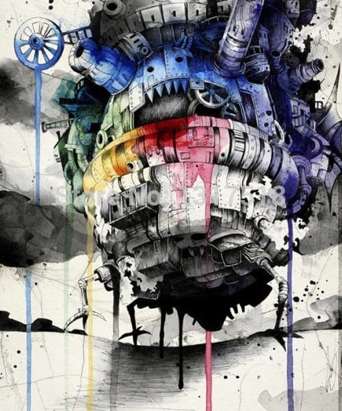 Howl’s Moving Castle Colorful Poster Ghibli Store ghibli.store
