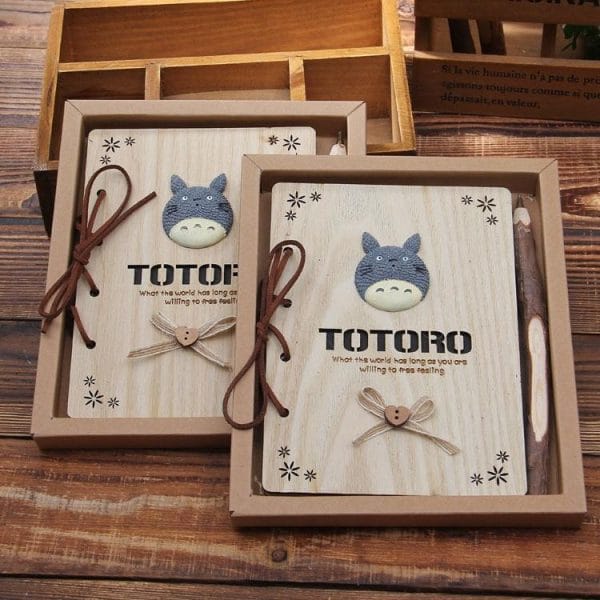 My Neighbor Totoro Vintage Wooden Notebook - ghibli.store