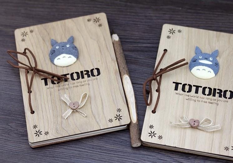 My Neighbor Totoro Vintage Wooden Notebook Ghibli Store ghibli.store