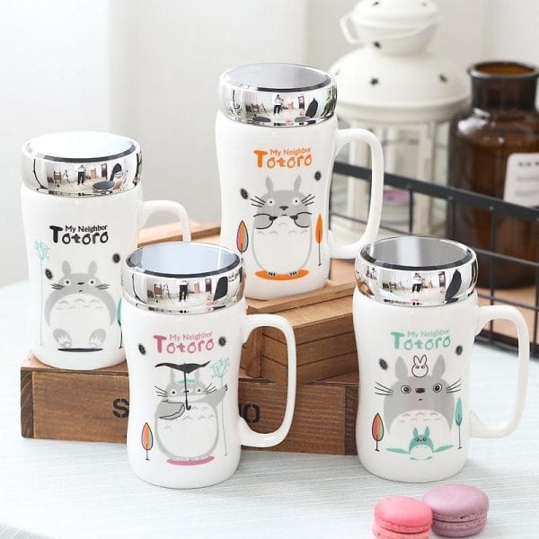 My Neighbor Totoro Ceramic Coffee Mug with Cap Ghibli Store ghibli.store