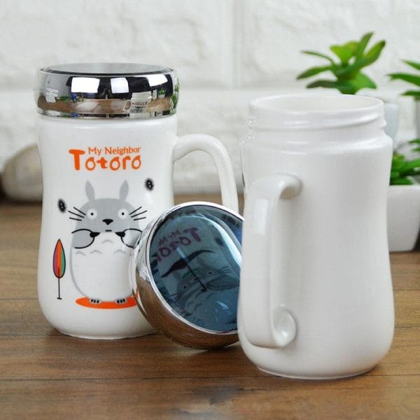 My Neighbor Totoro Ceramic Coffee Mug with Cap Ghibli Store ghibli.store