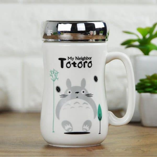 My Neighbor Totoro Ceramic Coffee Mug with Cap Ghibli Store ghibli.store