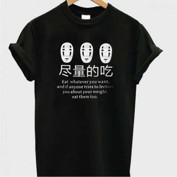 Kaonashi No Face “Eat Whatever You Want” T Shirt For Woman Ghibli Store ghibli.store