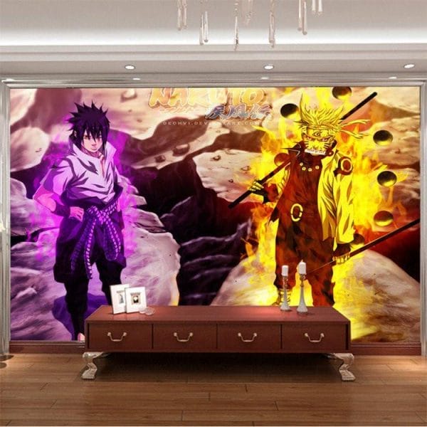 3D Naruto Sasuke Wall Mural Wallpaper - ghibli.store
