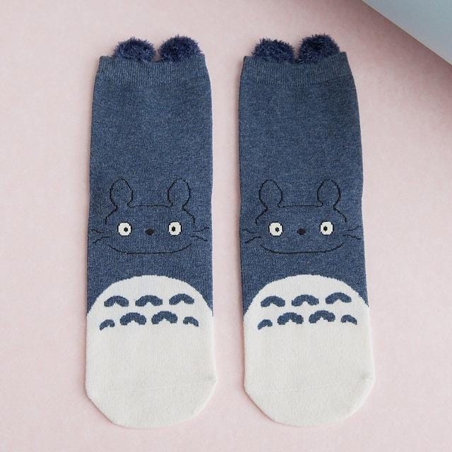 My Neighbor Totoro Socks with Fluffy Ears Harajuku Style 5 Colors - ghibli.store