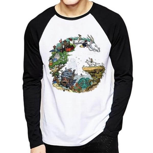 Studio Ghibli Long Sleeve Raglan T-Shirt 10 Styles Ghibli Store ghibli.store