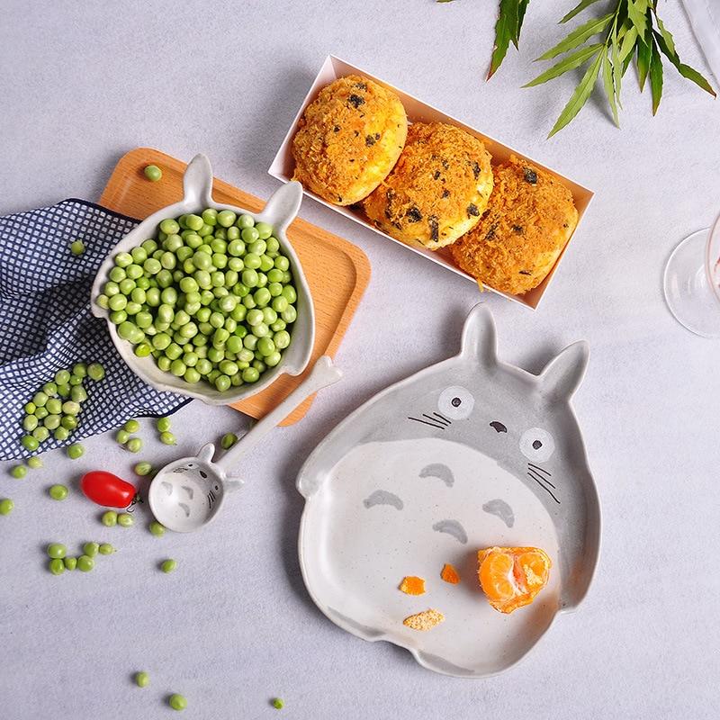 My Neighbor Totoro Handmade Ceramic Set Bowl, Plate and My Neighbor Totoro Handmade Ceramic Set Bowl, Plate and
