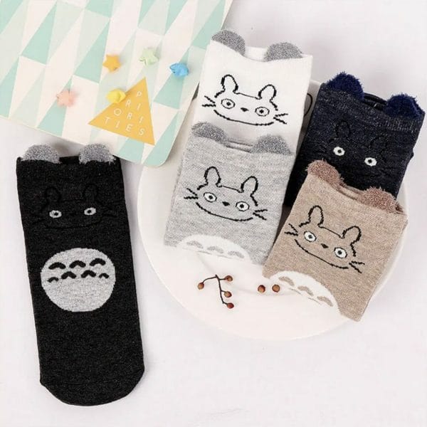 My Neighbor Totoro Cute Fluffy Ears Socks Ghibli Store ghibli.store