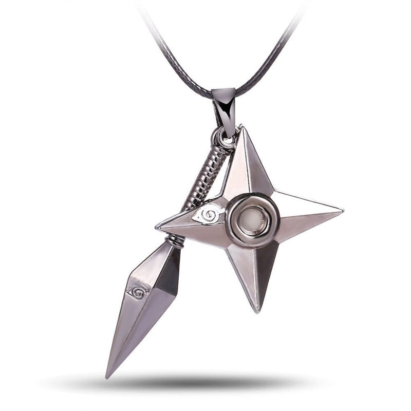 Naruto Kunai And Shuriken Metal Pendant Necklace