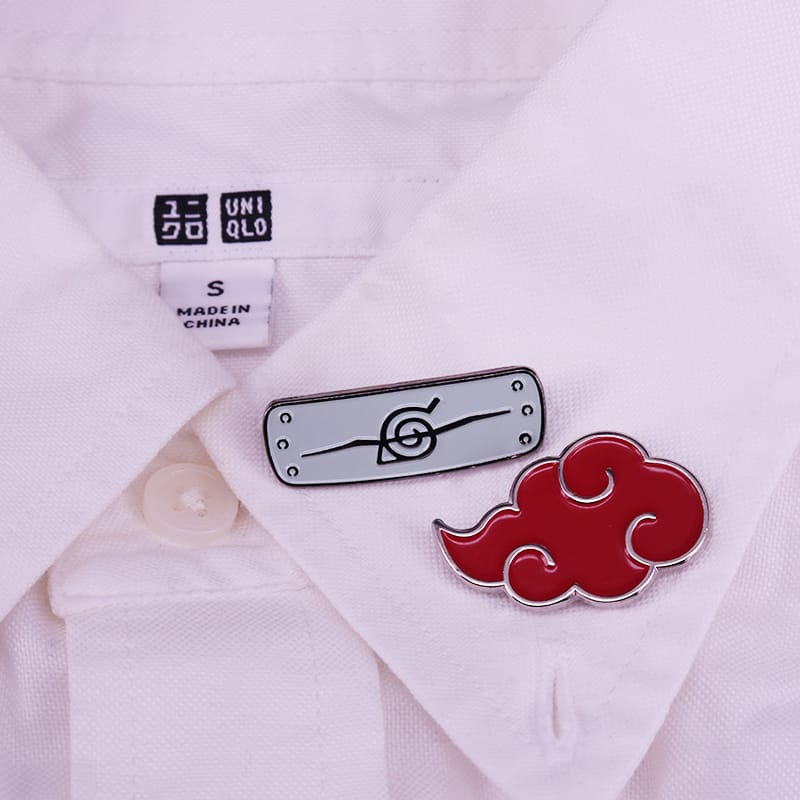 Naruto Konoha and Akatsuki Symbols Badge Pins Set