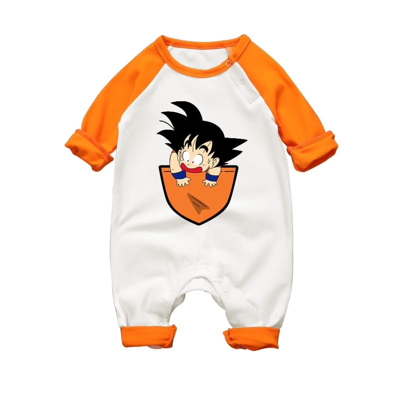 Dragon Ball Son Goku in Pocket Long Sleeve Baby Onesies Ghibli Store ghibli.store