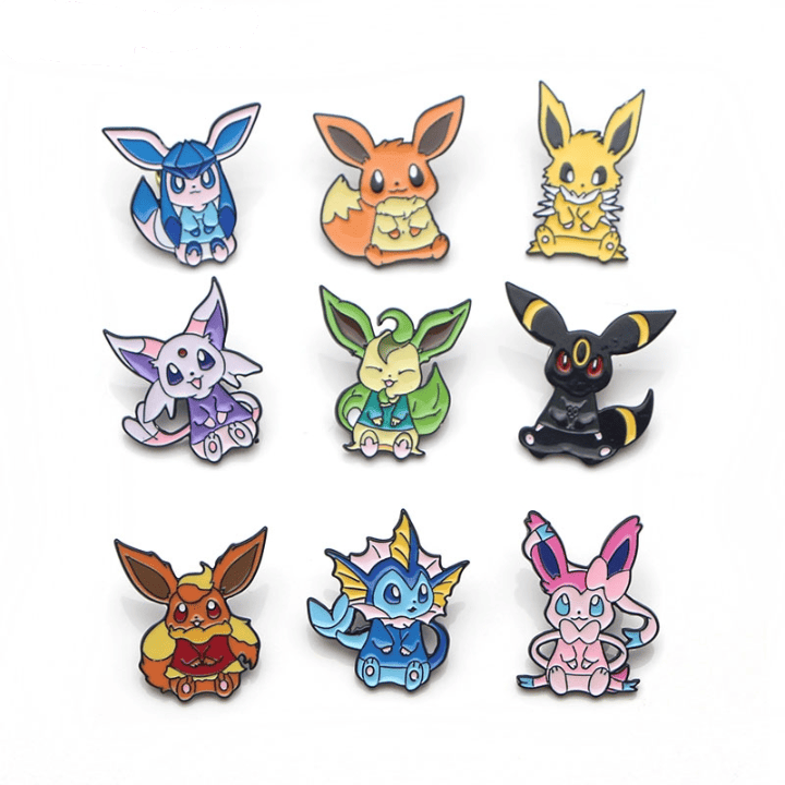 Pokemon Eevee Collection Badge Pins 9 Styles - Ghibli Store