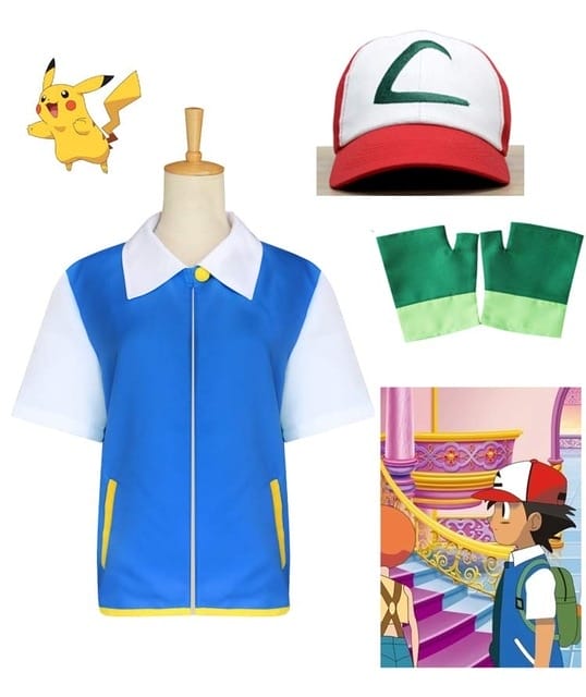 Pokemon Ash Ketchum Satoshi Cosplay Costume For Kid and Adult - Ghibli Store