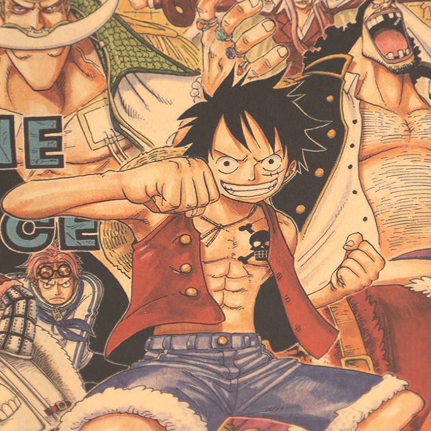 One Piece Characters Vintage Poster