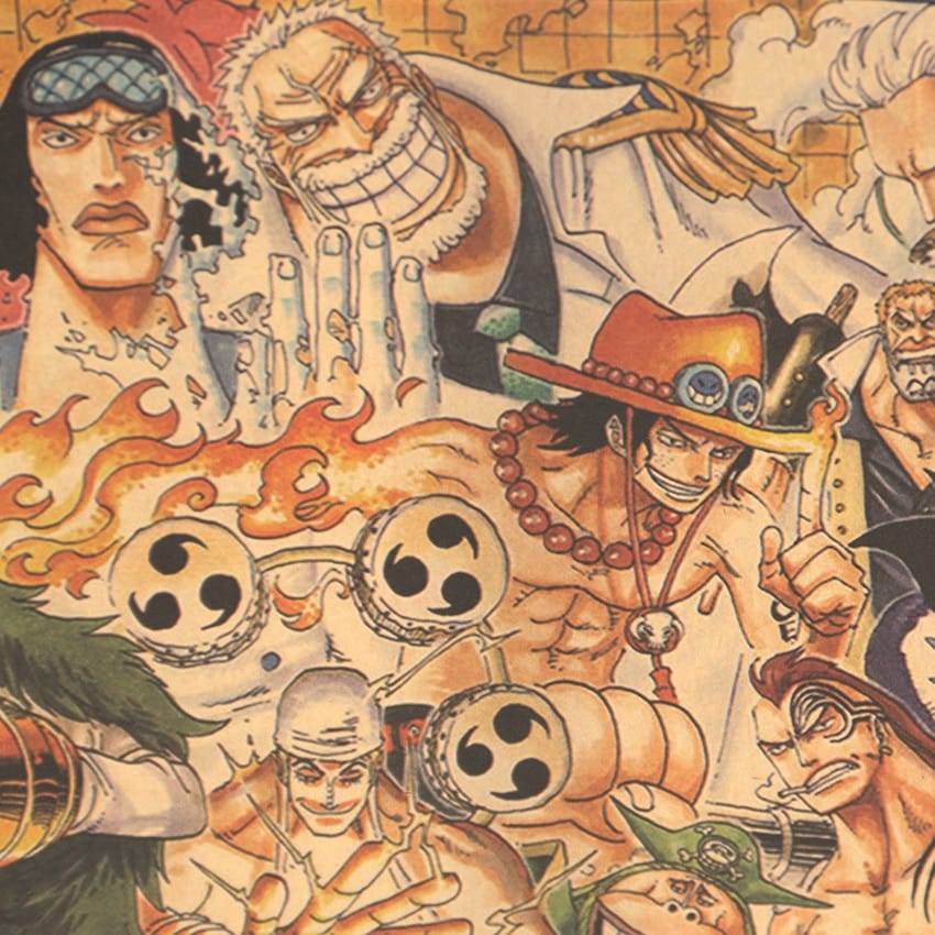One Piece Characters Vintage Poster