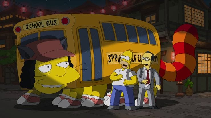 the simpsons otto as the cat bus 