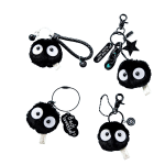 Spirited Away Soot Sprites Plush Keychain With Accessories Ghibli Store ghibli.store