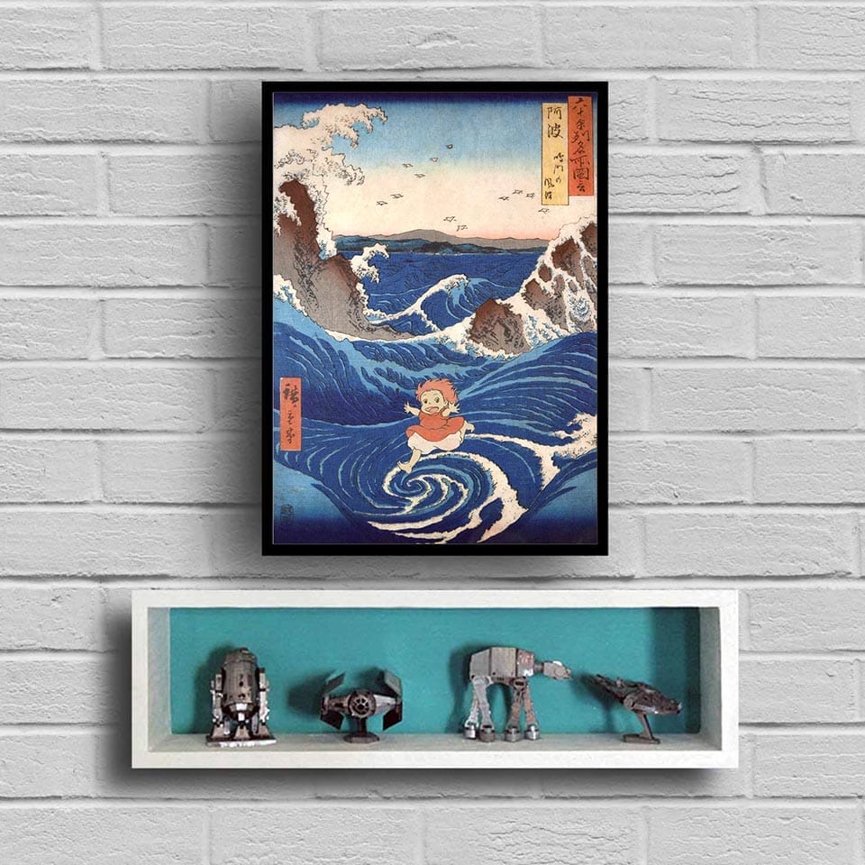 Ponyo On The Cliff Wall Canvas Poster