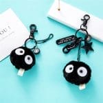 Spirited Away Soot Sprites Plush Keychain With Accessories Ghibli Store ghibli.store
