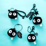 Spirited Away Soot Sprites Plush Keychain With Accessories Ghibli Store ghibli.store