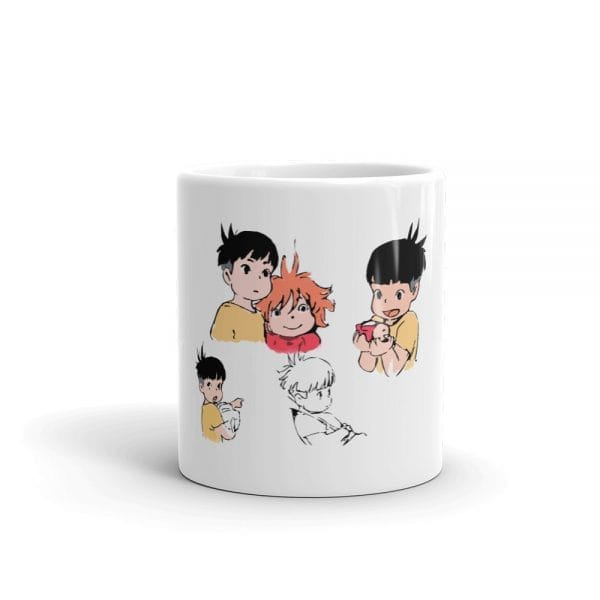 Ponyo and Sosuke Sketch Mug Ghibli Store ghibli.store